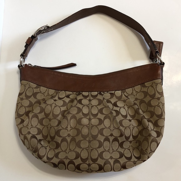 Coach Signature Jacquard & Leather Large Soho Pulley Ted...